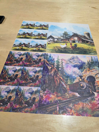 DecoCraft - Office Clean Out - Flat Non-Textured Large Scenic Tile Prints - Volume 2 - Multiple Bundles Available