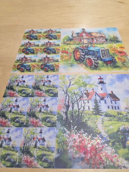 DecoCraft - Office Clean Out - Flat Non-Textured Large Scenic Tile Prints - Volume 2 - Multiple Bundles Available