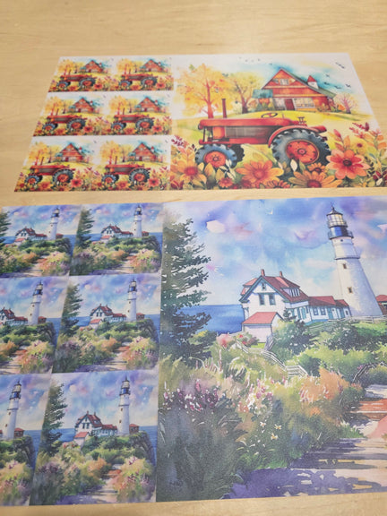 DecoCraft - Office Clean Out - Flat Non-Textured Large Scenic Tile Prints - Volume 3 - Multiple Bundles Available