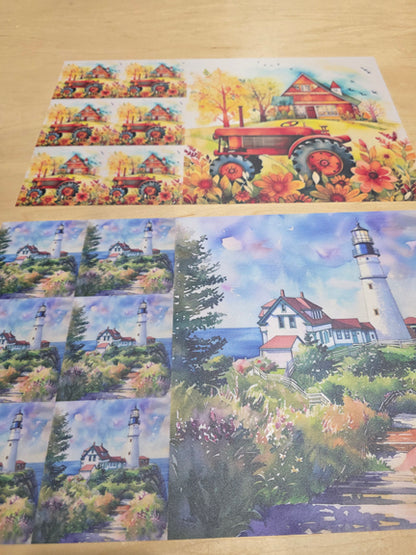 DecoCraft - Office Clean Out - Flat Non-Textured Large Scenic Tile Prints - Volume 3 - Multiple Bundles Available