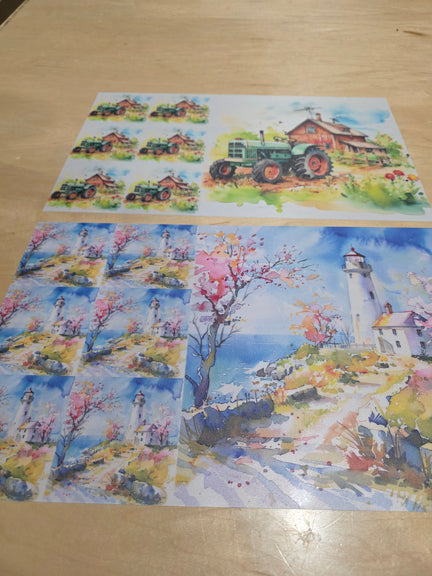 DecoCraft - Office Clean Out - Flat Non-Textured Large Scenic Tile Prints - Volume 3 - Multiple Bundles Available