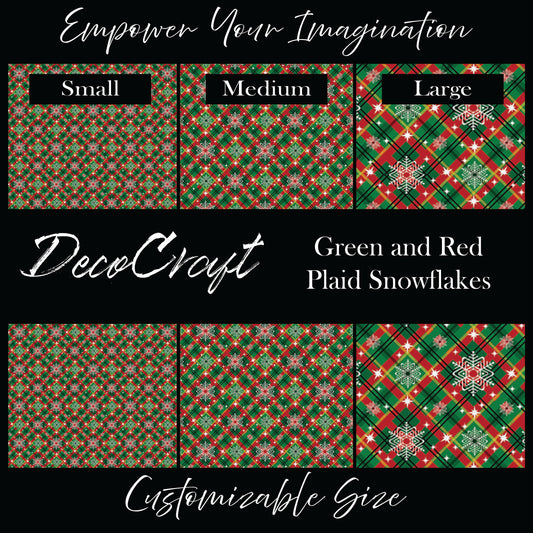 DecoCraft Christmas - Plaid - Snowflake Plaid Green and Red
