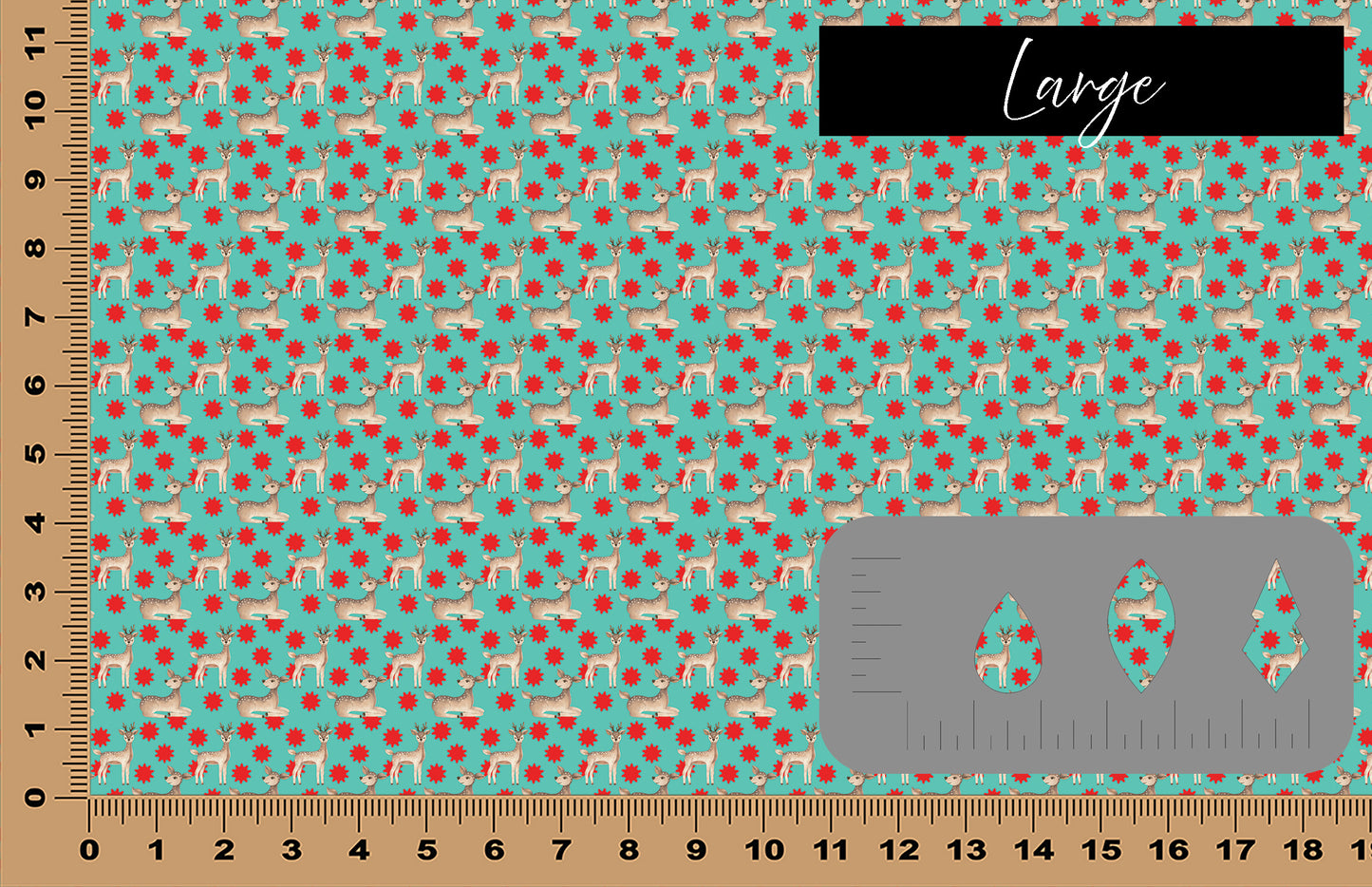 DecoCraft Christmas - Vintage Christmas - Reindeer Teal