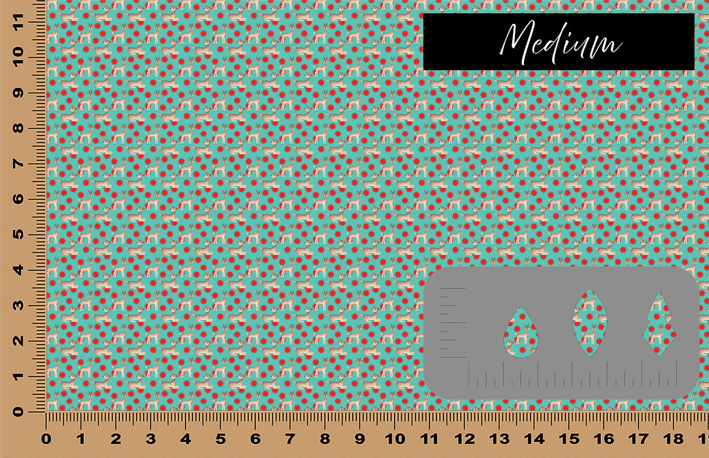 DecoCraft Christmas - Vintage Christmas - Reindeer Teal