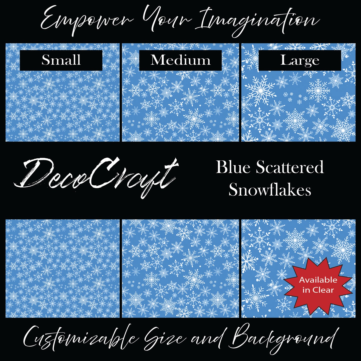 DecoCraft Christmas - Blue Snowflakes Scattered