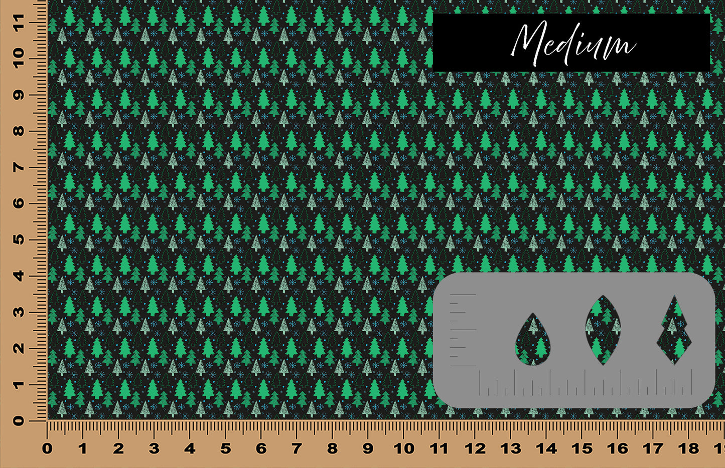 DecoCraft Christmas - Green Doodle Christmas Trees