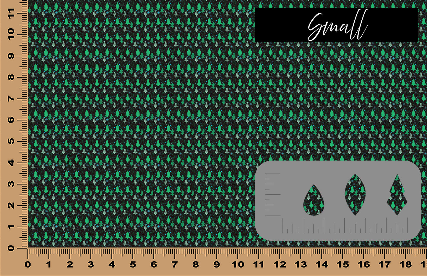 DecoCraft Christmas - Green Doodle Christmas Trees