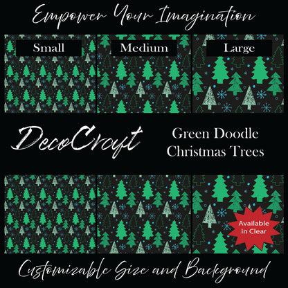 DecoCraft Christmas - Green Doodle Christmas Trees