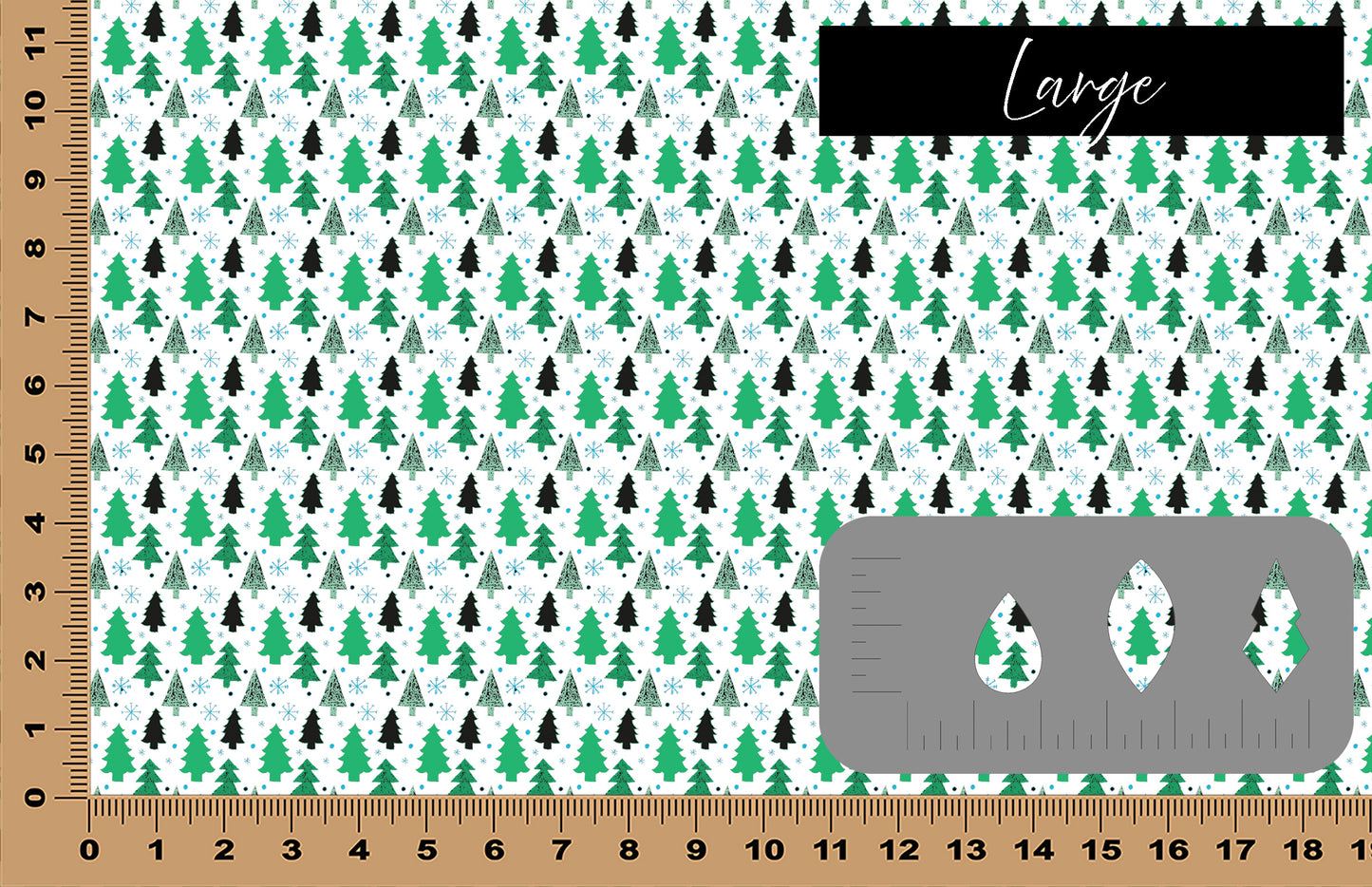DecoCraft Christmas - Green Doodle Christmas Trees