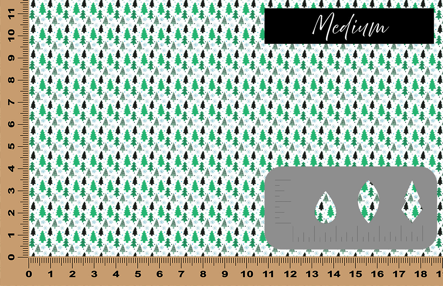 DecoCraft Christmas - Green Doodle Christmas Trees