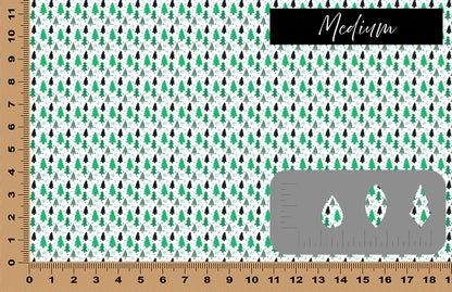 DecoCraft Christmas - Green Doodle Christmas Trees