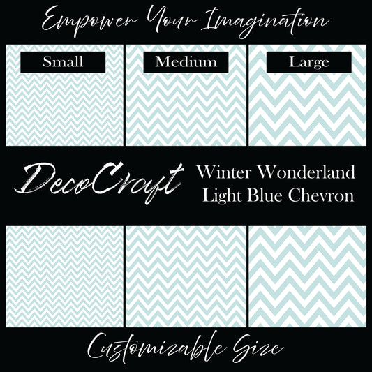 DecoCraft Christmas - Chevron- Winter Wonderland - Light Blue Chevron