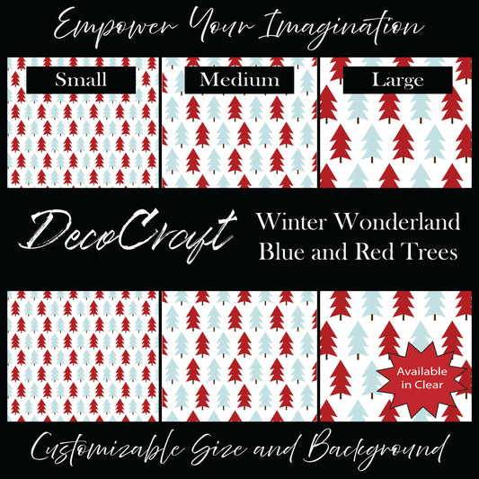 DecoCraft Christmas - Winter Wonderland - Blue and Red Trees