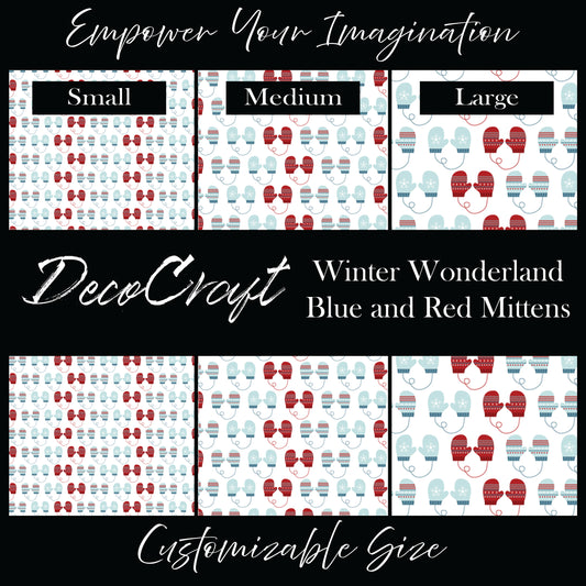 DecoCraft Christmas - Winter Wonderland - Blue and Red Mittens