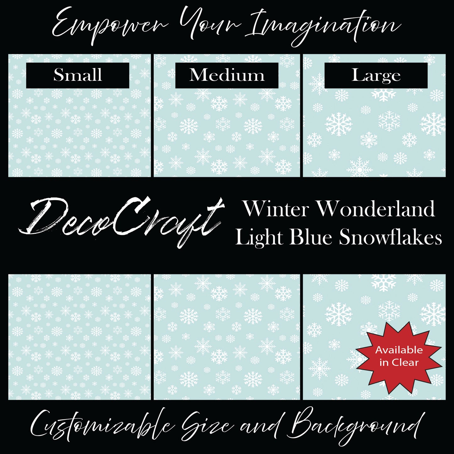 DecoCraft Christmas - Winter Wonderland - Light Blue Snowflakes