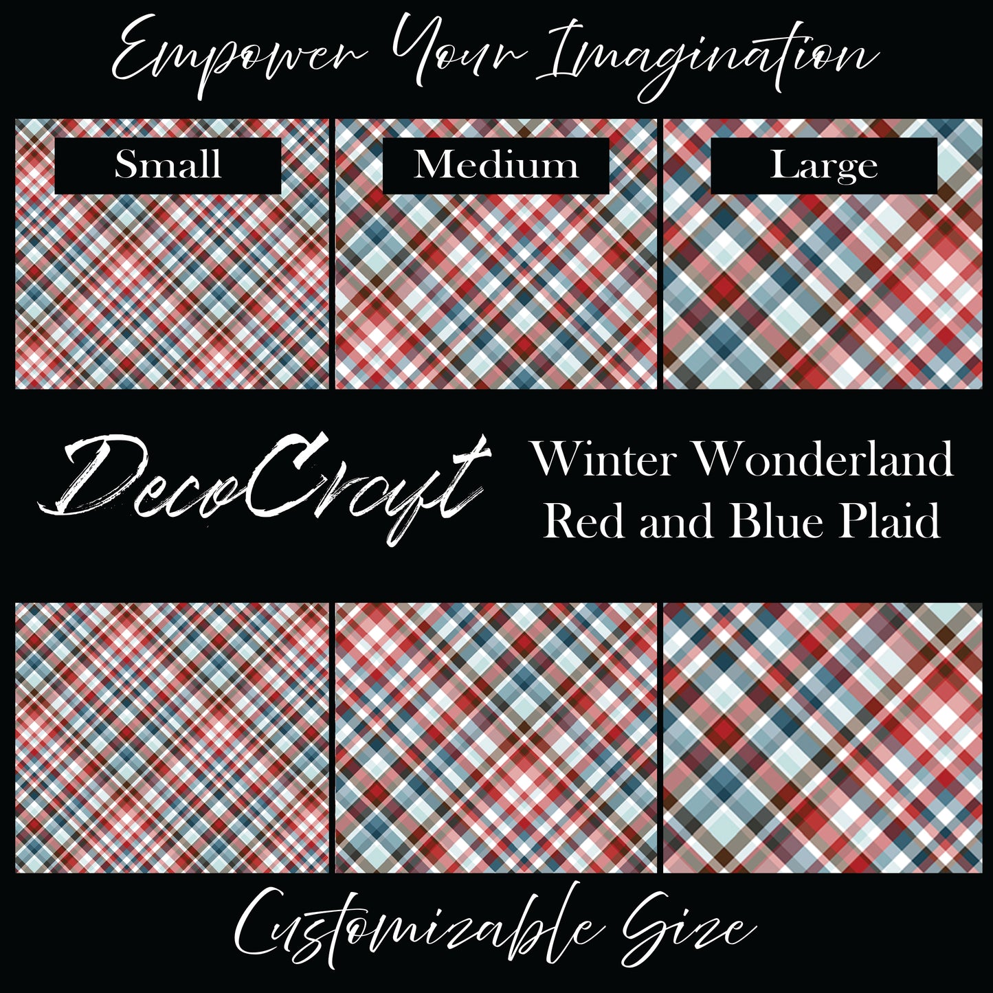DecoCraft Christmas - Plaid - Winter Wonderland - Red and Blue Plaid