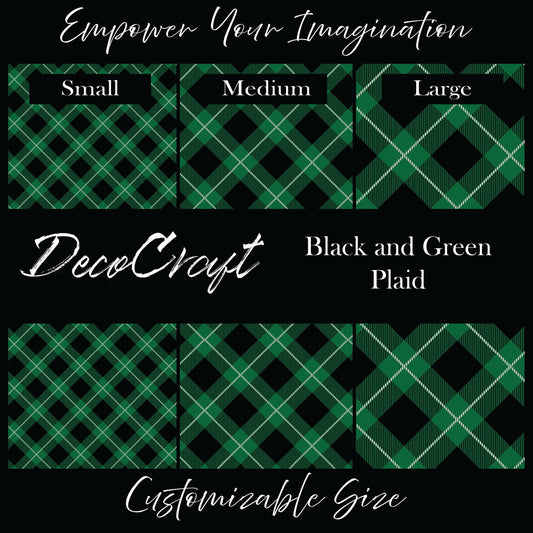 DecoCraft Christmas - Plaid - Black and Green Plaid