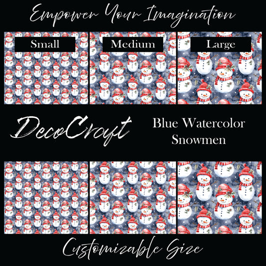 DecoCraft Christmas - Snowmen - Blue Watercolor Snowmen