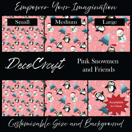 DecoCraft Christmas - Snowmen - Pink Snowmen and Friends