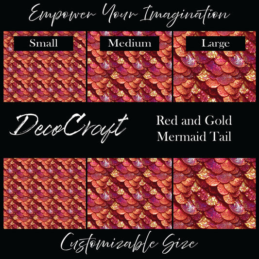 DecoCraft - Fairy Tales - Red and Gold Mermaid Tail