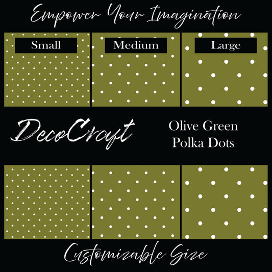 DecoCraft - Polka Dots - Olive Green