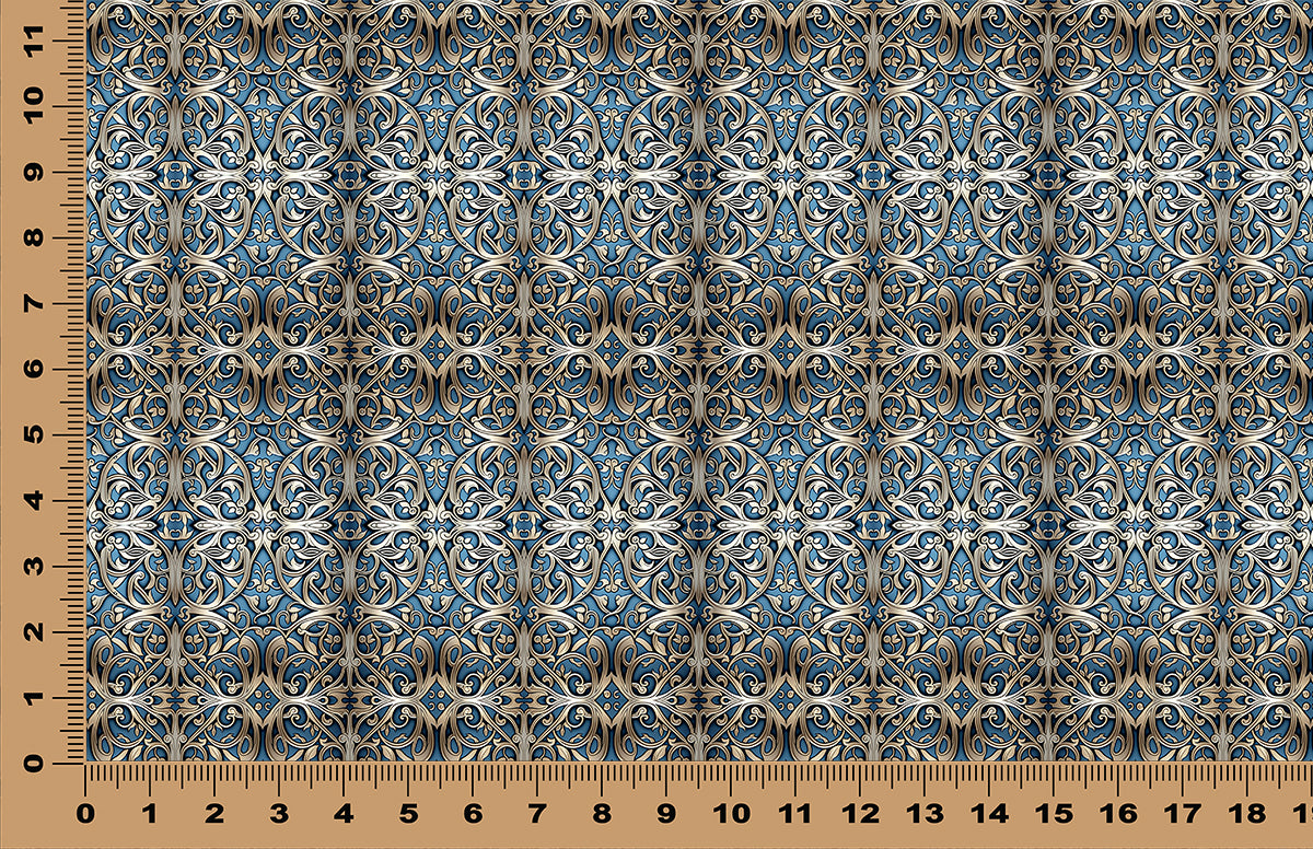 DecoCraft - Patterns - Art Nouveau Blue & Silver