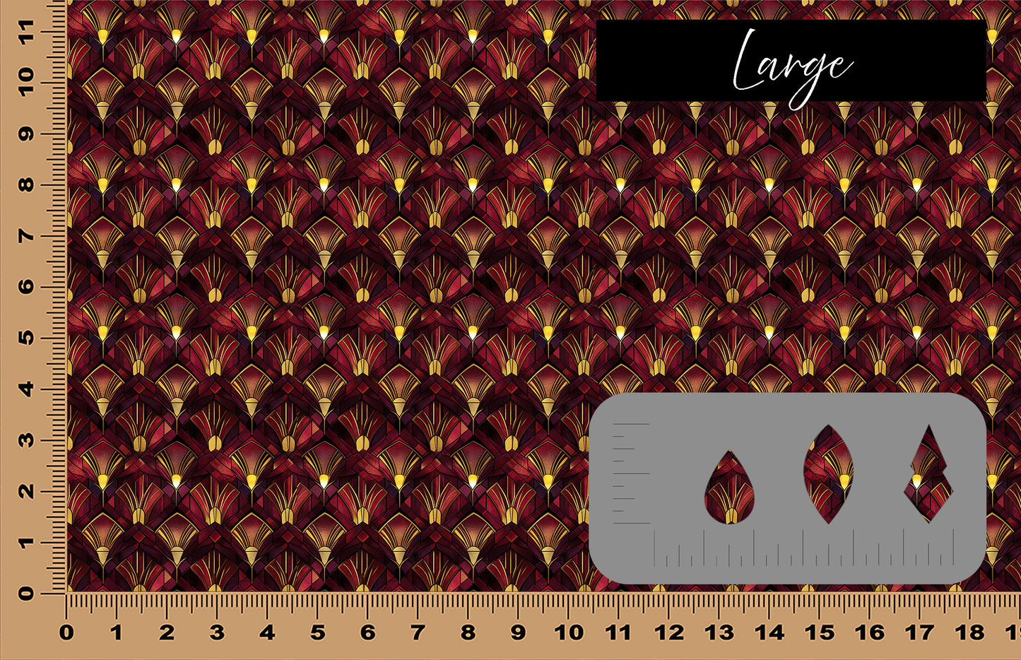 DecoCraft - Stained Glass - Art Deco - Burgundy & Gold II