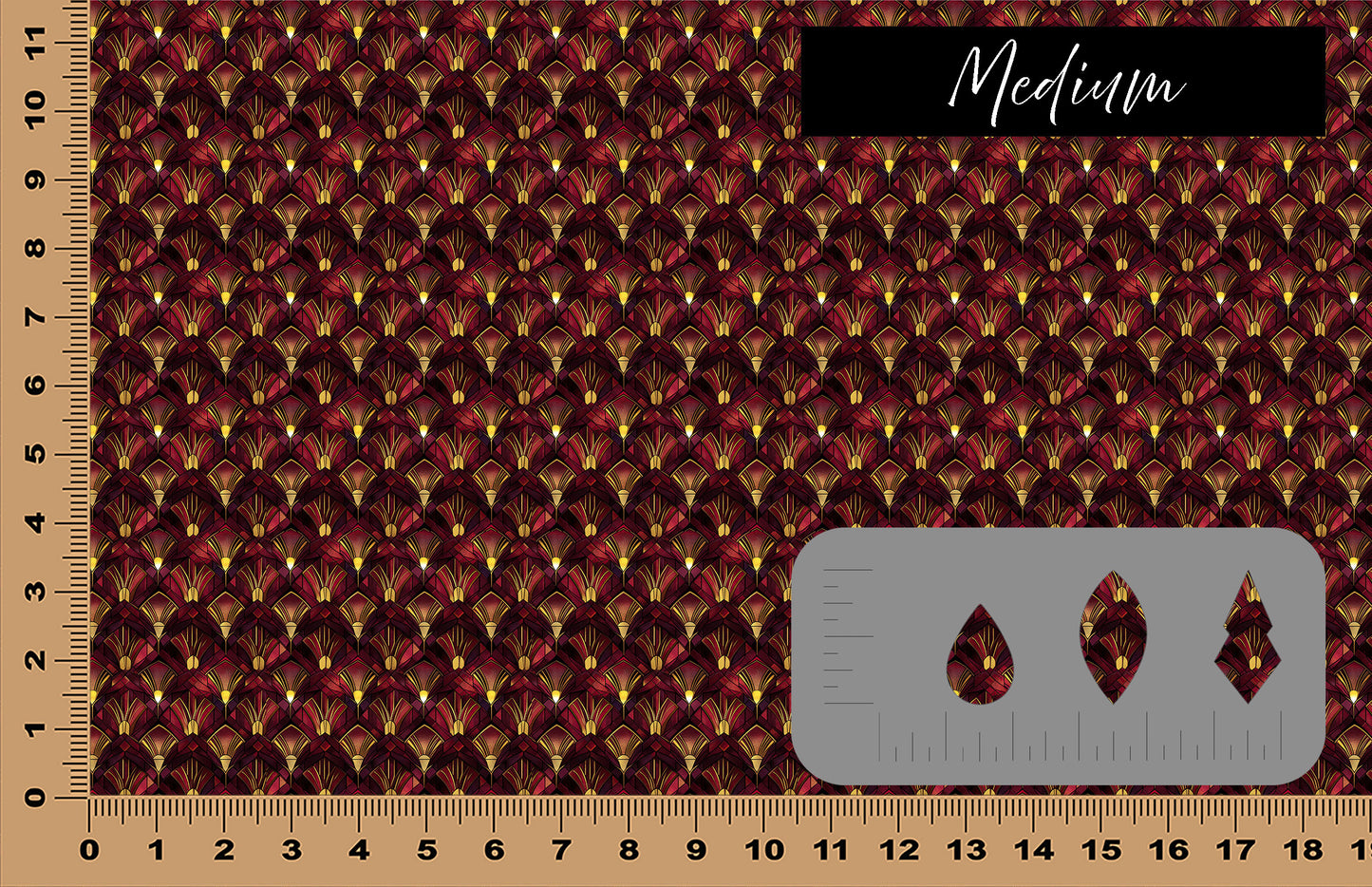 DecoCraft - Stained Glass - Art Deco - Burgundy & Gold II
