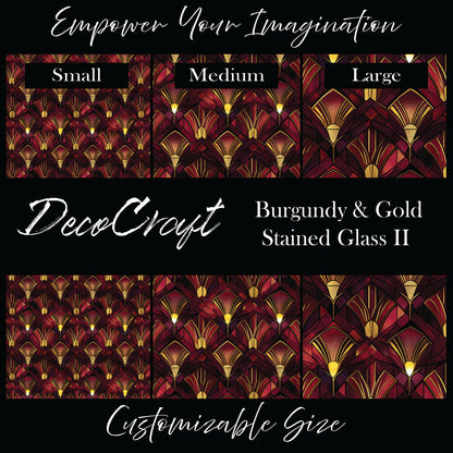 DecoCraft - Stained Glass - Art Deco - Burgundy & Gold II