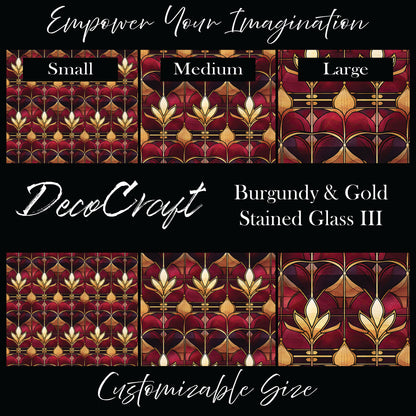 DecoCraft - Stained Glass - Art Deco - Burgundy & Gold III