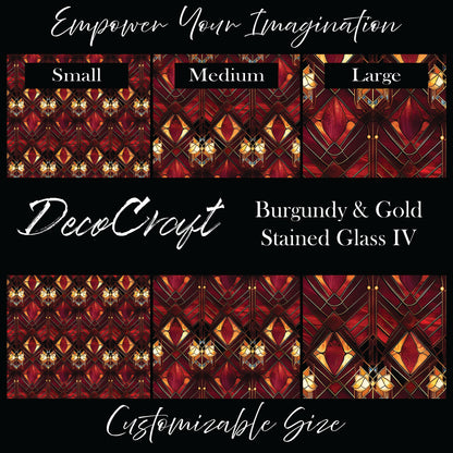 DecoCraft - Stained Glass - Art Deco - Burgundy & Gold IV