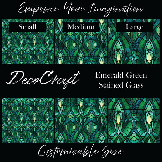 DecoCraft - Stained Glass - Art Deco - Emerald Green