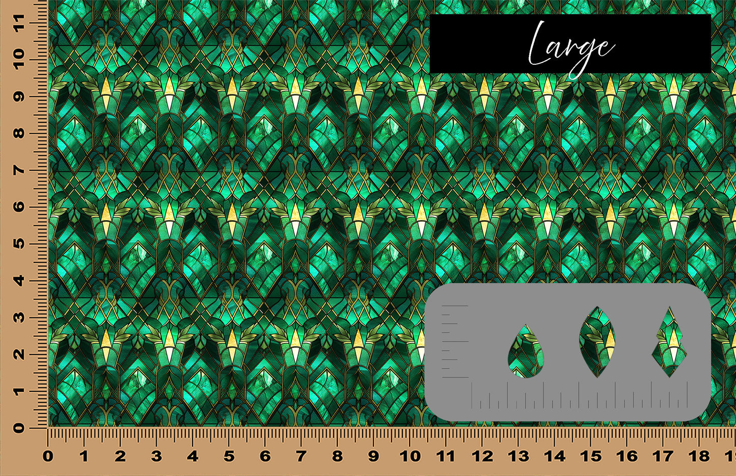 DecoCraft - Stained Glass - Art Deco - Emerald Green III