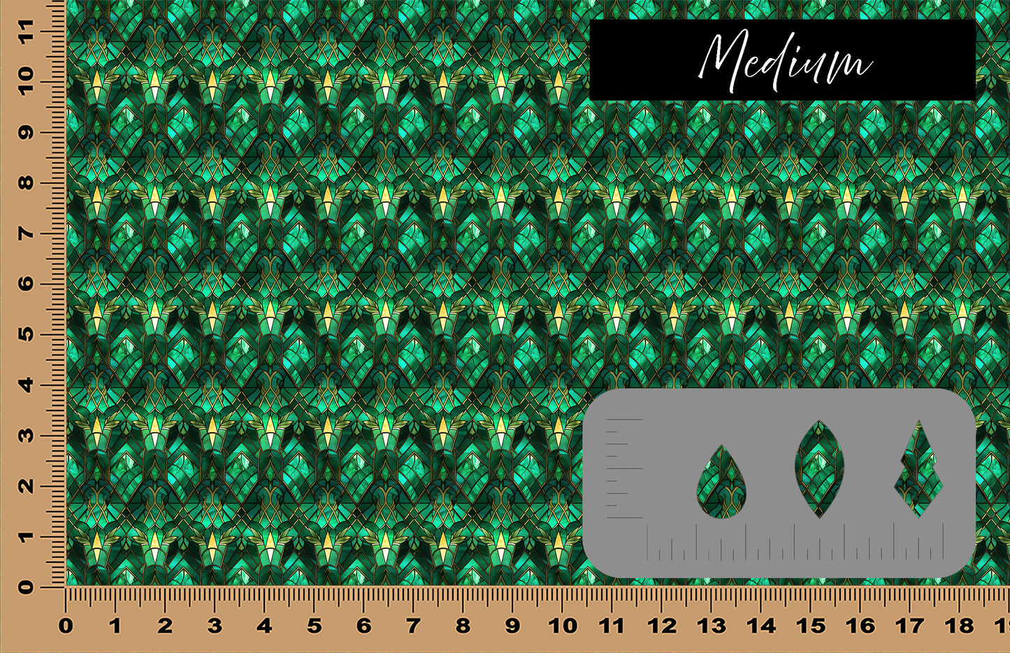 DecoCraft - Stained Glass - Art Deco - Emerald Green III