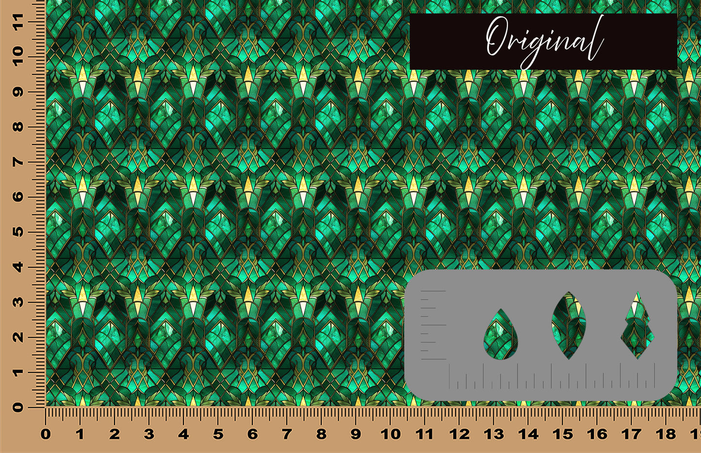 DecoCraft - Stained Glass - Art Deco - Emerald Green III