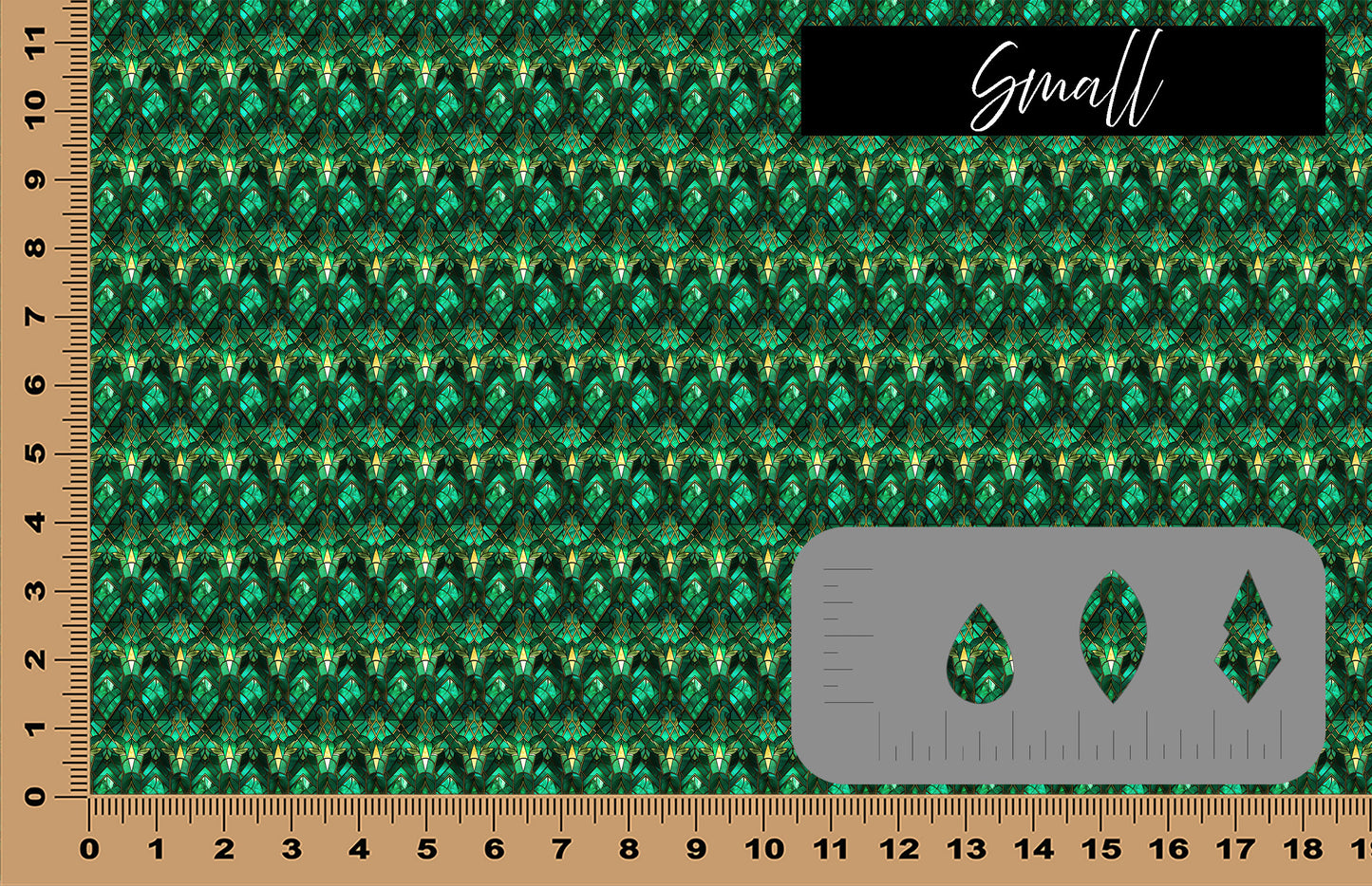 DecoCraft - Stained Glass - Art Deco - Emerald Green III