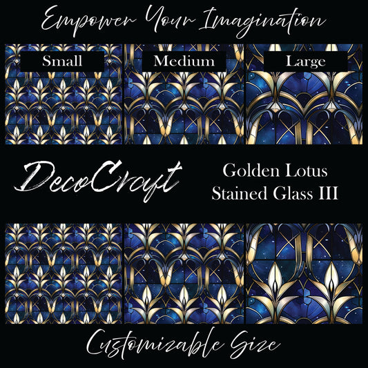 DecoCraft - Stained Glass - Art Deco - Golden Lotus III