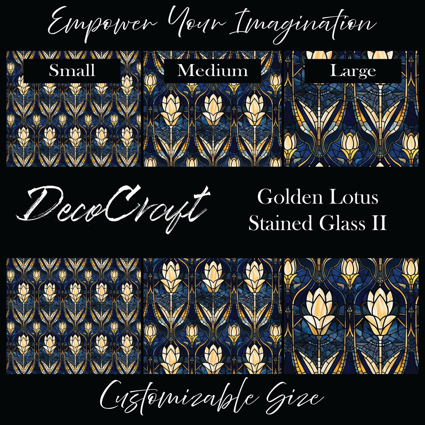 DecoCraft - Stained Glass - Art Deco - Golden Lotus II