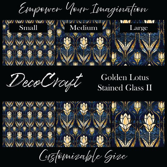 DecoCraft - Stained Glass - Art Deco - Golden Lotus II