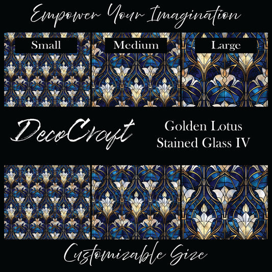 DecoCraft - Stained Glass - Art Deco - Golden Lotus IV