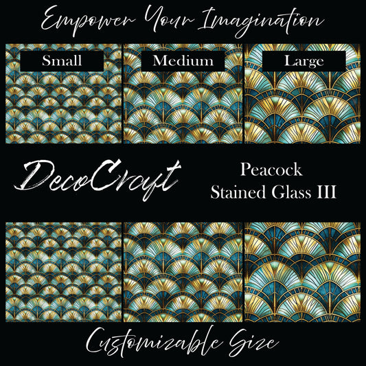 DecoCraft - Stained Glass - Art Deco - Peacock III