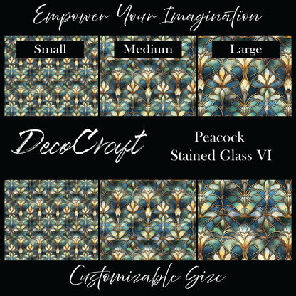 DecoCraft - Stained Glass - Art Deco - Peacock VI