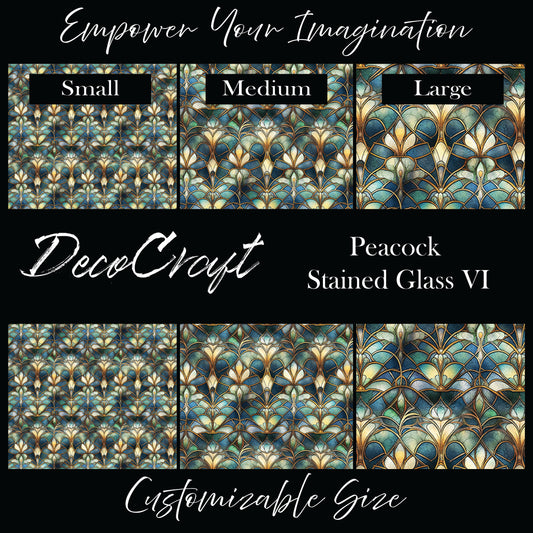 DecoCraft - Stained Glass - Art Deco - Peacock VI