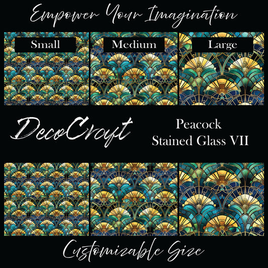 DecoCraft - Stained Glass - Art Deco - Peacock VII