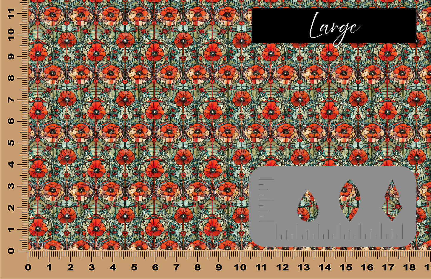 DecoCraft - Stained Glass - Flowers - Red Poppy III