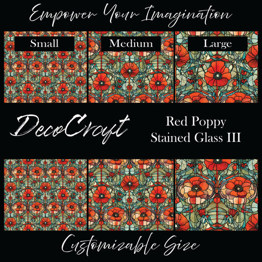 DecoCraft - Stained Glass - Flowers - Red Poppy III