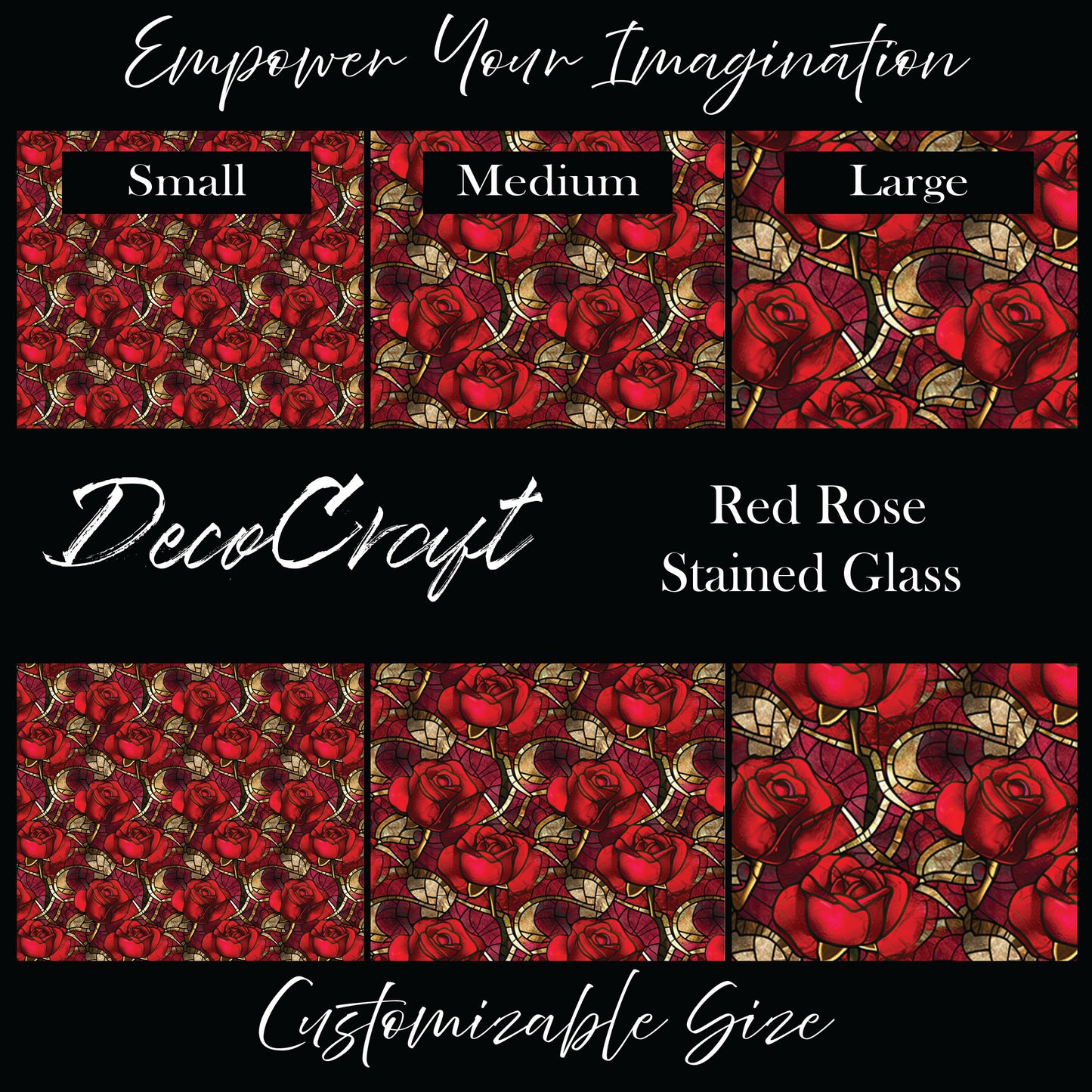 DecoCraft - Stained Glass - Flowers - Red Rose