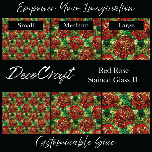 DecoCraft - Stained Glass - Flowers - Red Rose II