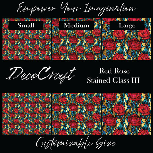 DecoCraft - Stained Glass - Flowers - Red Rose III