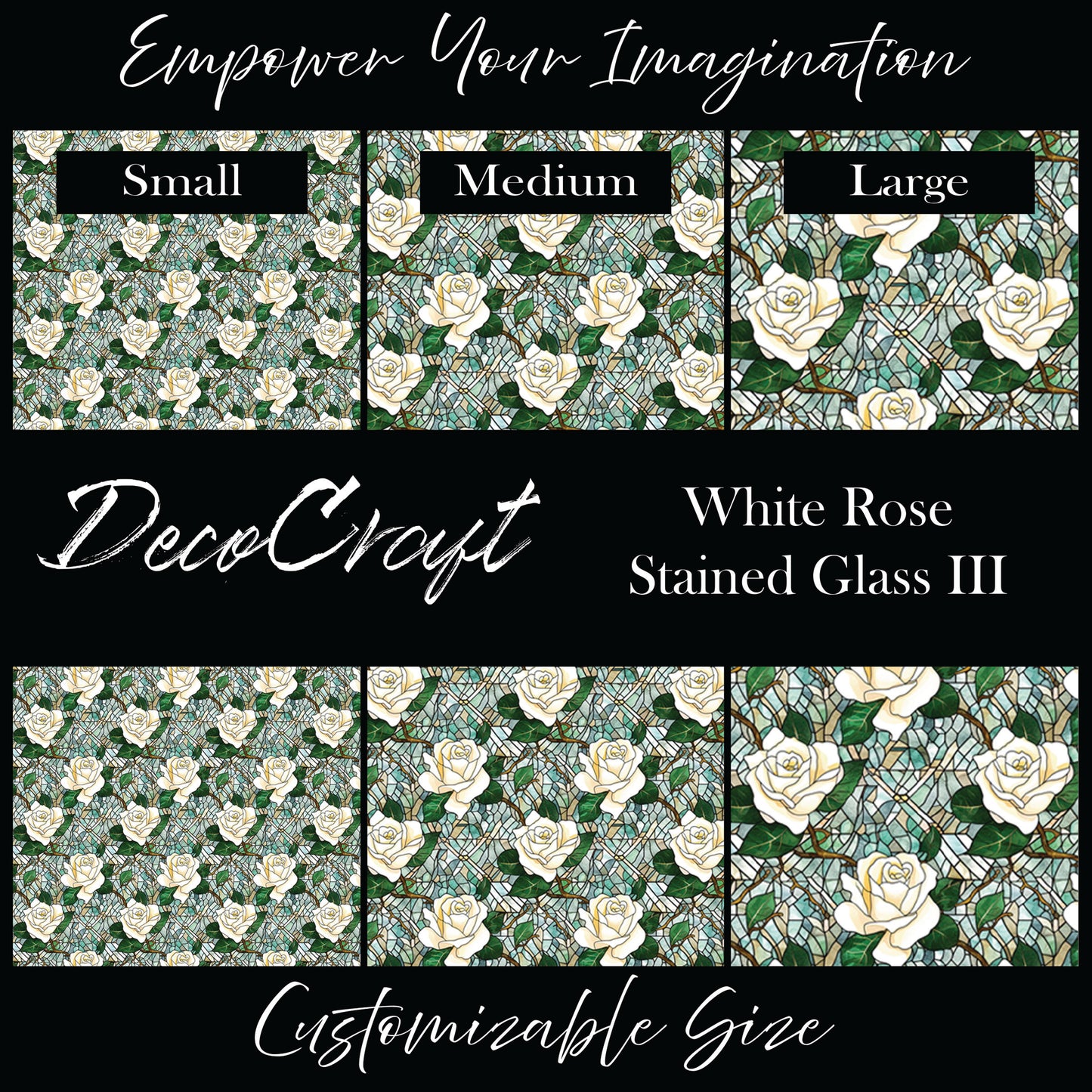 DecoCraft - Stained Glass - Flowers - White Rose III